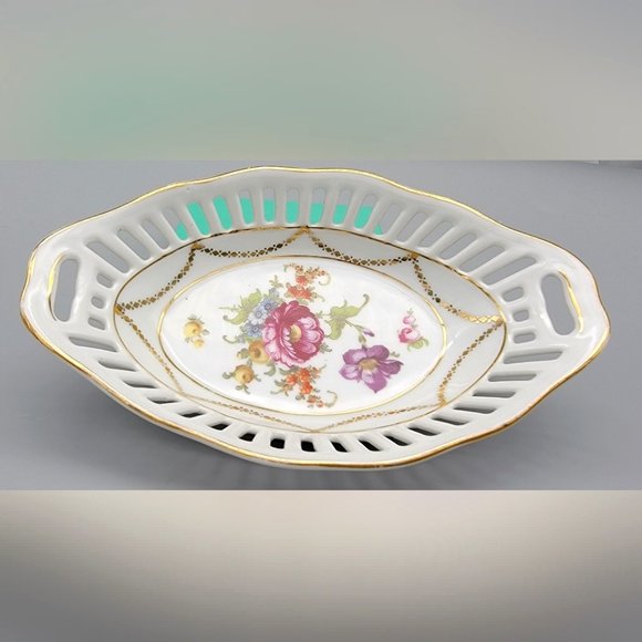 Vintage Hand-painted Celery Dish - Picture 1 of 2